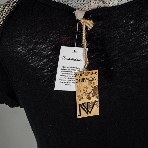 NWT embellished shoulder T shirt - Small - Picture 3 of 4